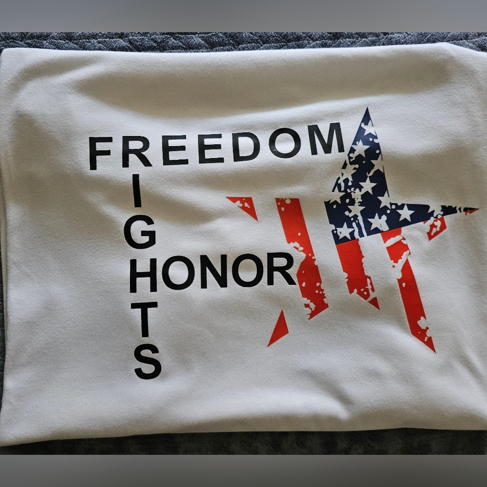 George Men's Basic jersey Crew Neck white T-shirt 3xl Freedom, Rights, Honor